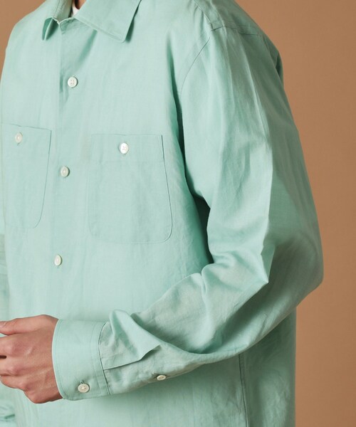 40ｃｔ＆525（フォーティーカラッツアンドゴーニーゴ）の「綿ラミー シアーシャツ（シャツ/ブラウス・メンズ・グリーン系/ピンク系・01/02/03/04）」の16枚目の写真