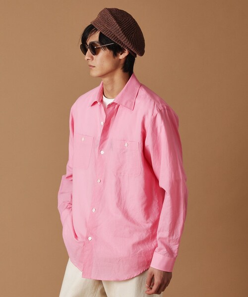 40ｃｔ＆525（フォーティーカラッツアンドゴーニーゴ）の「綿ラミー シアーシャツ（シャツ/ブラウス・メンズ・グリーン系/ピンク系・01/02/03/04）」の13枚目の写真