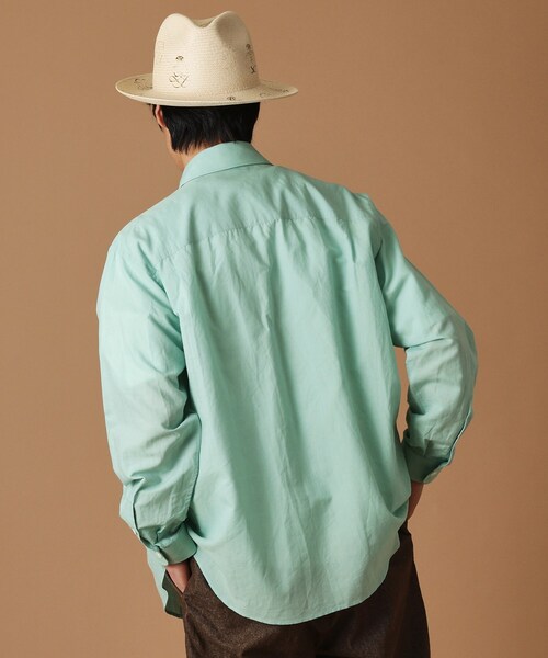 40ｃｔ＆525（フォーティーカラッツアンドゴーニーゴ）の「綿ラミー シアーシャツ（シャツ/ブラウス・メンズ・グリーン系/ピンク系・01/02/03/04）」の8枚目の写真