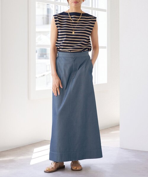 IENA（イエナ）の「Aラインデニムスカート（デニムスカート・レディース・サックスブルー/ブルー・34/36/38）」の18枚目の写真