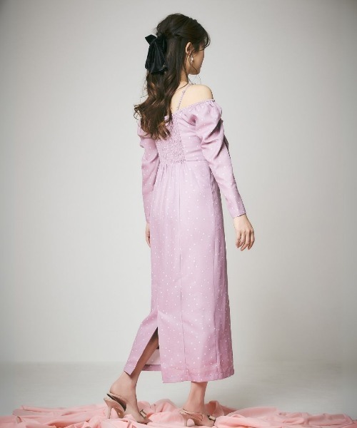 LANTINAM(ランティナム)の「Heart Pattern Ribbon Dress-ハート柄ワンピース(ワンピース・レディース・ピンク/ネイビー・MEDIUM/SMALL)」の12枚目の写真