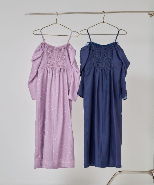 LANTINAM(ランティナム)の「Heart Pattern Ribbon Dress-ハート柄ワンピース(ワンピース・レディース・ピンク/ネイビー・MEDIUM/SMALL)」の15枚目の写真