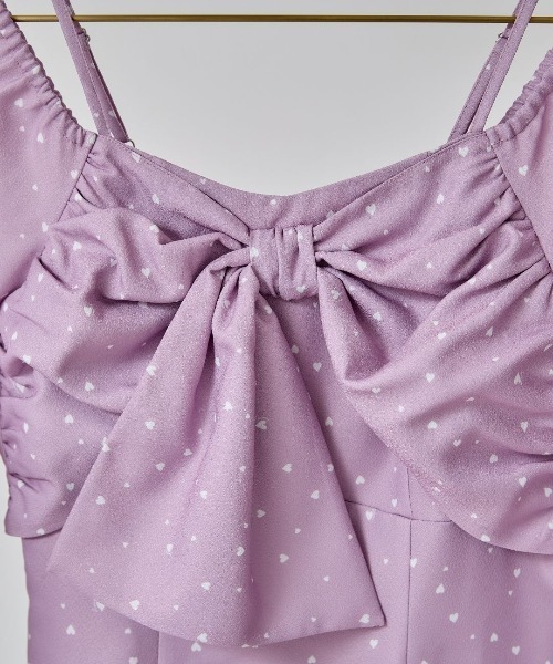 LANTINAM(ランティナム)の「Heart Pattern Ribbon Dress-ハート柄ワンピース(ワンピース・レディース・ピンク/ネイビー・MEDIUM/SMALL)」の16枚目の写真
