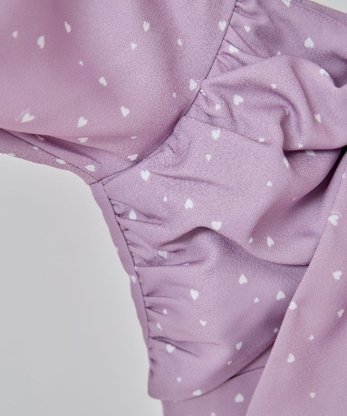 LANTINAM(ランティナム)の「Heart Pattern Ribbon Dress-ハート柄ワンピース(ワンピース・レディース・ピンク/ネイビー・MEDIUM/SMALL)」の17枚目の写真