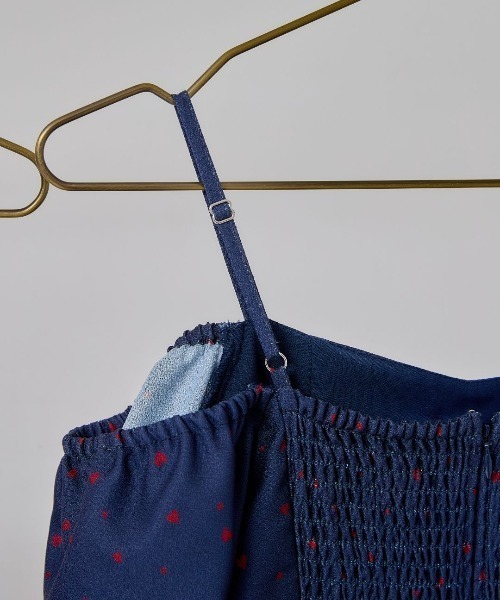 LANTINAM(ランティナム)の「Heart Pattern Ribbon Dress-ハート柄ワンピース(ワンピース・レディース・ピンク/ネイビー・MEDIUM/SMALL)」の9枚目の写真