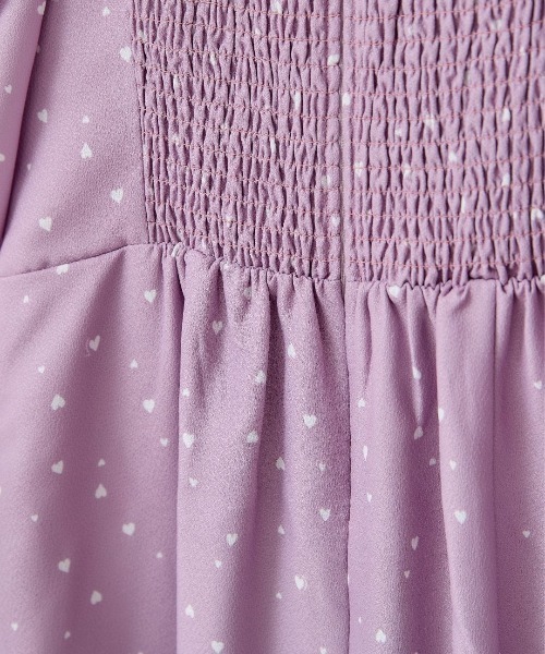 LANTINAM(ランティナム)の「Heart Pattern Ribbon Dress-ハート柄ワンピース(ワンピース・レディース・ピンク/ネイビー・MEDIUM/SMALL)」の11枚目の写真