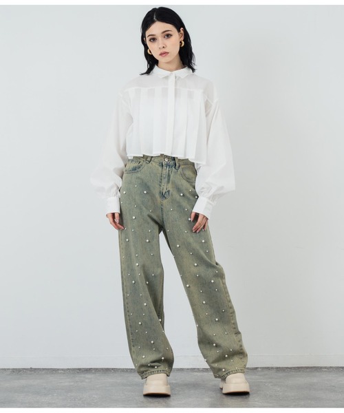 ANAP(アナップ)の「フロント パールライク ストレート デニム(デニムパンツ・レディース・ブルー/ブラック・FREE)」の19枚目の写真
