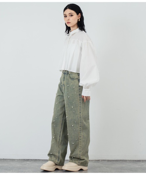 ANAP(アナップ)の「フロント パールライク ストレート デニム(デニムパンツ・レディース・ブルー/ブラック・FREE)」の20枚目の写真