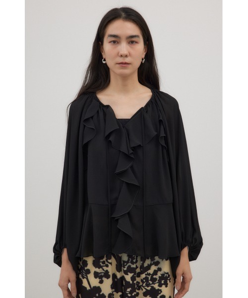 crie conforto（クリーコンフォルト）の「ラッフルブラウス 長袖（シャツ/ブラウス・レディース・オフホワイト/ピンク/ブラック/ライトブルー・FREE）」の9枚目の写真