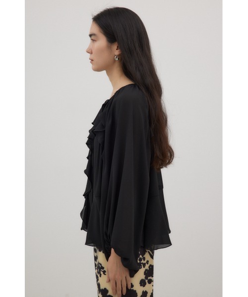 crie conforto（クリーコンフォルト）の「ラッフルブラウス 長袖（シャツ/ブラウス・レディース・オフホワイト/ピンク/ブラック/ライトブルー・FREE）」の8枚目の写真