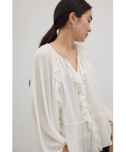 crie conforto（クリーコンフォルト）の「ラッフルブラウス 長袖（シャツ/ブラウス・レディース・オフホワイト/ピンク/ブラック/ライトブルー・FREE）」の17枚目の写真