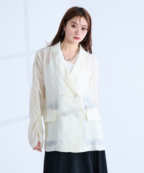 エルマノ シェルビーノ レース 刺繍 レディースジャケット ホワイト エルマノ シェルビーノ レース 刺繍 レディースジャケット ホワイト