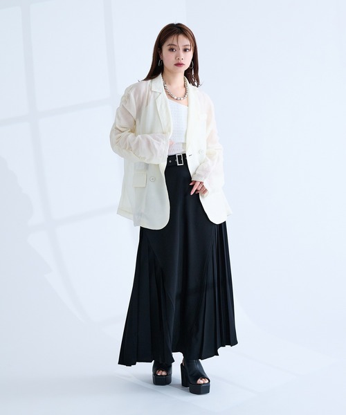 ★美品★エルマンノシェルヴィーノ テーラードジャケット ボア フレア グレー44 ☆美品☆エルマンノシェルヴィーノ テーラードジャケット ボア