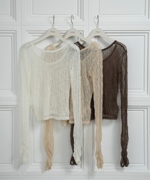 lawgy | lace 2way shirring tops / レース2wayシャーリングトップス(Tシャツ/カットソー)