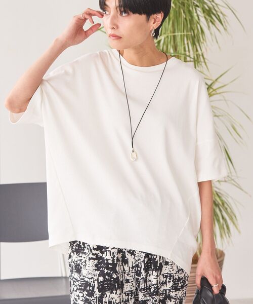 AMERICAN HOLIC（アメリカンホリック）の「コクーンシルエットカットソー／接触冷感（Tシャツ/カットソー・レディース・ピンク/その他6/ブラック/ライトベージュ/オフホワイト/ブルー/グリーン/ブラウン/オレンジ/チャコールグレー・M/L）」の18枚目の写真