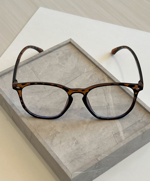 セール】べっ甲柄フレームボストンメガネ（メガネ