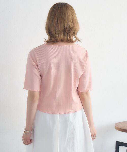 RETRO GIRL(レトロガール)の「メロウ5分袖CT(Tシャツ/カットソー・レディース・ホワイト系その他/ブラック/オフホワイト/ピンク・FREE)」の16枚目の写真