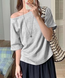 シンプルクルーネック半袖カットソー
