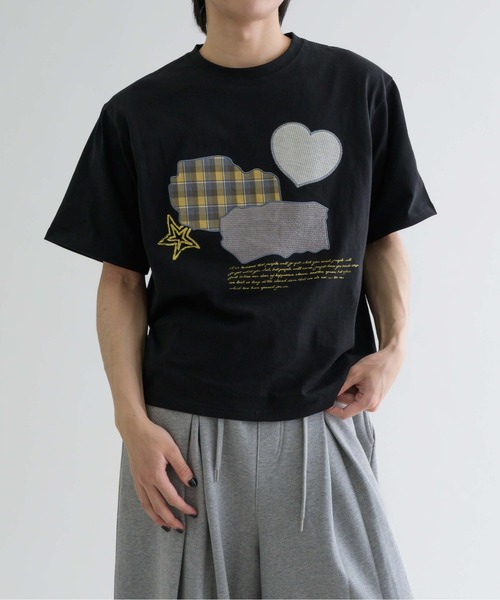 tシャツ HEARTFUL FRIENDS PATCH WORK トップス レディース メンズ EPNK】Patchwok heart tee / パッチワークハートtee（Tシャツ