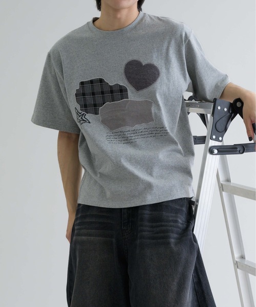 セール】【EPNK】Patchwok heart tee / パッチワークハートtee