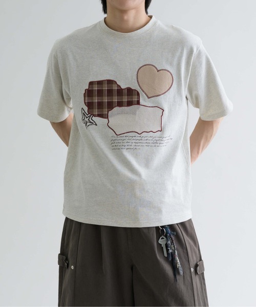 EPNK】Patchwok heart tee / パッチワークハートtee（Tシャツ
