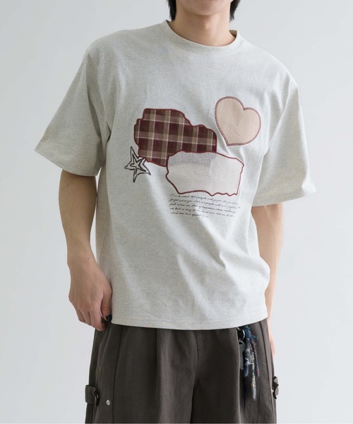 セール】【EPNK】Patchwok heart tee / パッチワークハートtee