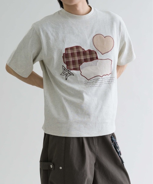 EPNK】Patchwok heart tee / パッチワークハートtee（Tシャツ