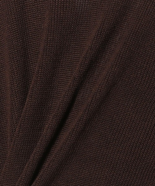 ESTNATION（エストネーション）の「ESTNATION / リネンシルク スキッパーポロ（ポロシャツ・メンズ・ブラック/ブラウン・LARGE/MEDIUM）」の5枚目の写真