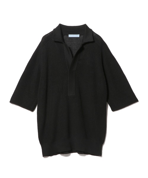 ESTNATION（エストネーション）の「ESTNATION / リネンシルク スキッパーポロ（ポロシャツ・メンズ・ブラック/ブラウン・LARGE/MEDIUM）」の17枚目の写真