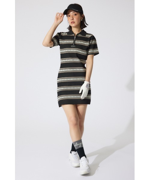 RIENDA GOLF オリジナルラガーポロワンピース RIENDA GOLF】オリジナルラガーポロワンピース 夏服 半袖