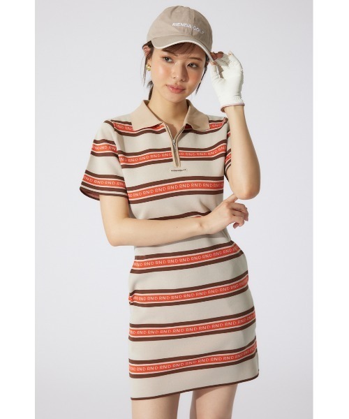 RIENDA GOLF オリジナルラガーポロワンピース RIENDA GOLF】オリジナルラガーポロワンピース 夏服 半袖