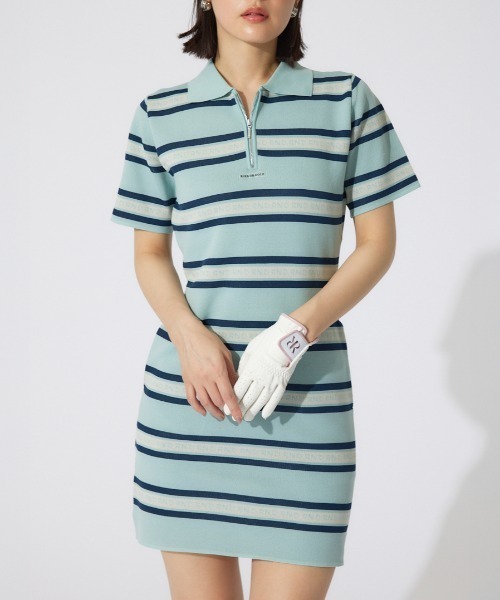 RIENDA GOLF】オリジナルラガーポロワンピース 夏服 半袖