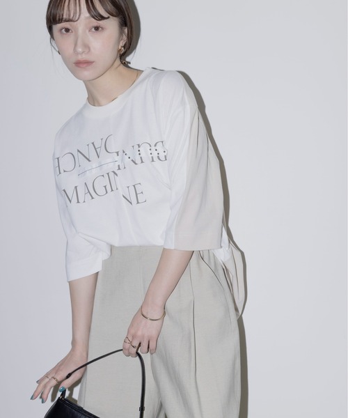Eimee Law(エイミーロウ)の「バック配色リメイクTシャツ(Tシャツ/カットソー・レディース・ダークグレー/オフホワイト/ホワイト・FREE)」の2枚目の写真