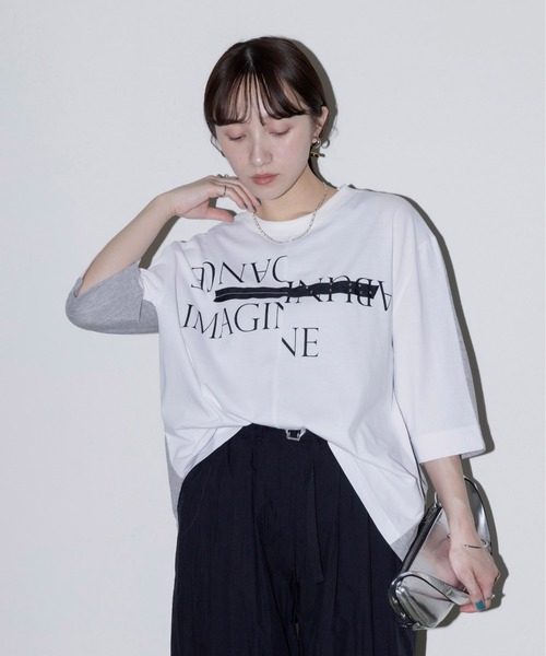 ☆【新品】エイミーロウ バック配色リメイクTシャツ 今季新作