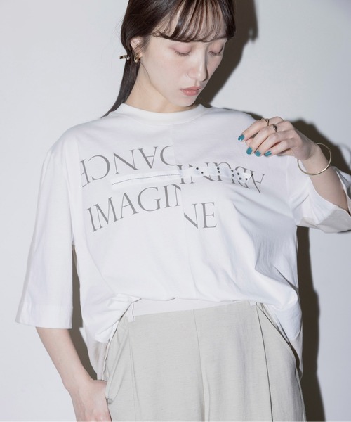 Eimee Law(エイミーロウ)の「バック配色リメイクTシャツ(Tシャツ/カットソー・レディース・ダークグレー/オフホワイト/ホワイト・FREE)」の20枚目の写真