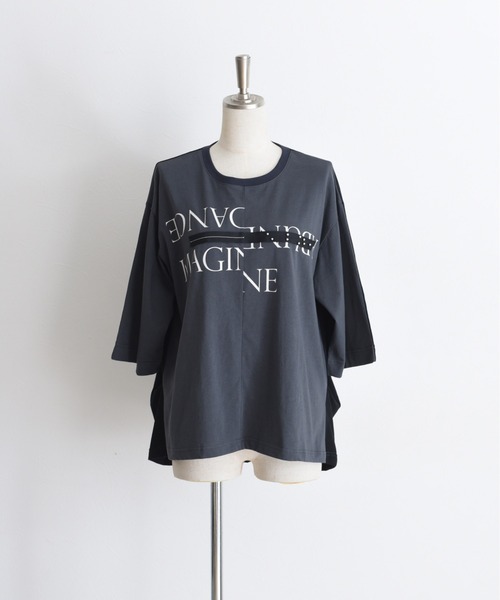 ★【新品】エイミーロウ バック配色リメイクTシャツ 今季新作！ダークグレー★ バック配色リメイクTシャツ（Tシャツ/カットソー）｜Eimee Law