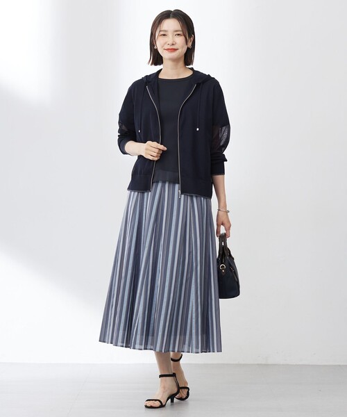J.PRESS(ジェイプレス)の「【洗える】ランダムストライプ スカート(スカート・レディース・ネイビー系1/サックスブルー系1/ベージュ系1・T13/T15)」の10枚目の写真