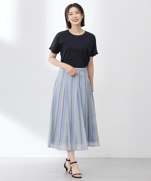 J.PRESS(ジェイプレス)の「【洗える】ランダムストライプ スカート(スカート・レディース・ネイビー系1/サックスブルー系1/ベージュ系1・T13/T15)」の13枚目の写真