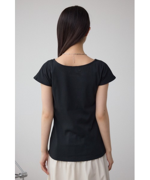 AZUL by moussy（アズールバイマウジー）の「C/Tフレンチスリーブカットトップス（Tシャツ/カットソー・レディース・ブラウン/アイボリー/ブラック・SMALL/MEDIUM）」の16枚目の写真