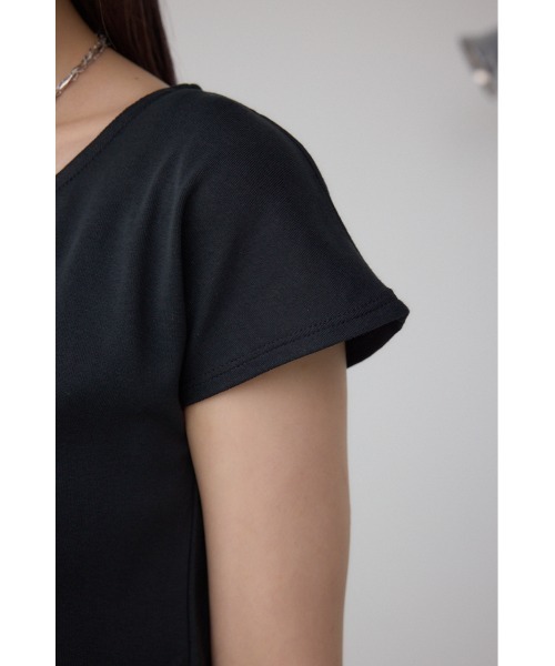 AZUL by moussy（アズールバイマウジー）の「C/Tフレンチスリーブカットトップス（Tシャツ/カットソー・レディース・ブラウン/アイボリー/ブラック・SMALL/MEDIUM）」の14枚目の写真