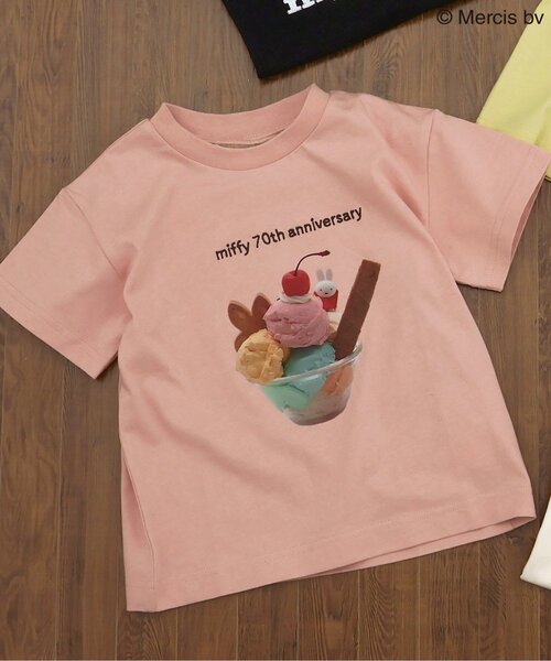 Miffy（ ミッフィー）の「【miffy 70周年】バリエーションTシャツ（Tシャツ/カットソー・キッズ・イエロー/サーモンピンク/ブラック/アイボリー・80/90/100/110/120/130/140）」の4枚目の写真