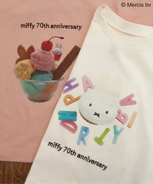 Miffy（ ミッフィー）の「【miffy 70周年】バリエーションTシャツ（Tシャツ/カットソー・キッズ・イエロー/サーモンピンク/ブラック/アイボリー・80/90/100/110/120/130/140）」の6枚目の写真