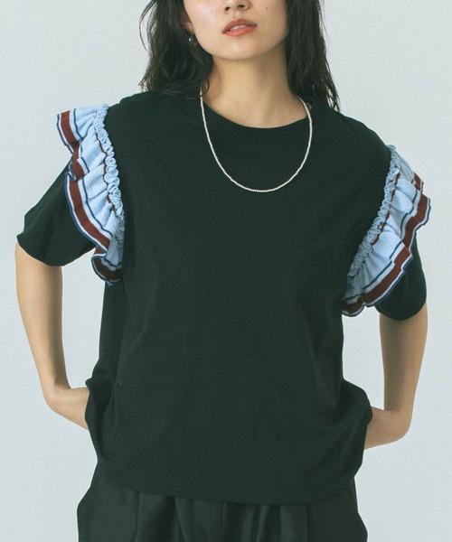 セール】【WEB・一部店舗限定】FRILL SLEEVE TOP（Tシャツ