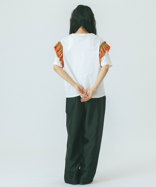 セール】【WEB・一部店舗限定】FRILL SLEEVE TOP（Tシャツ
