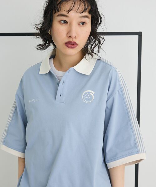 CRAFT STANDARD BOUTIQUE（クラフトスタンダードブティック）の「接触冷感/UVカット/速乾性 襟付ゲームTEE（ポロシャツ・レディース・ラベンダー/ベージュ/チャコールグレー/オフホワイト/ブラック/ブルーグレー・S/M/L）」の4枚目の写真