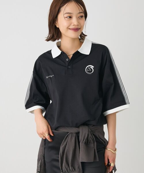 CRAFT STANDARD BOUTIQUE（クラフトスタンダードブティック）の「接触冷感/UVカット/速乾性 襟付ゲームTEE（ポロシャツ・レディース・ラベンダー/ベージュ/チャコールグレー/オフホワイト/ブラック/ブルーグレー・S/M/L）」の8枚目の写真