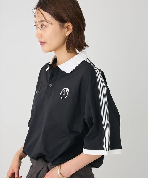 CRAFT STANDARD BOUTIQUE（クラフトスタンダードブティック）の「接触冷感/UVカット/速乾性 襟付ゲームTEE（ポロシャツ・レディース・ラベンダー/ベージュ/チャコールグレー/オフホワイト/ブラック/ブルーグレー・S/M/L）」の9枚目の写真