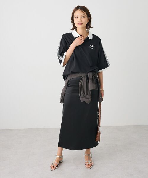 CRAFT STANDARD BOUTIQUE（クラフトスタンダードブティック）の「接触冷感/UVカット/速乾性 襟付ゲームTEE（ポロシャツ・レディース・ラベンダー/ベージュ/チャコールグレー/オフホワイト/ブラック/ブルーグレー・S/M/L）」の10枚目の写真