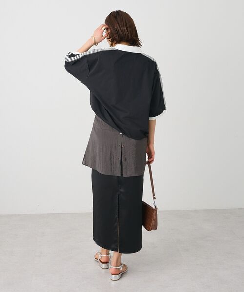 CRAFT STANDARD BOUTIQUE（クラフトスタンダードブティック）の「接触冷感/UVカット/速乾性 襟付ゲームTEE（ポロシャツ・レディース・ラベンダー/ベージュ/チャコールグレー/オフホワイト/ブラック/ブルーグレー・S/M/L）」の11枚目の写真