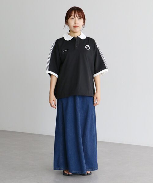 CRAFT STANDARD BOUTIQUE（クラフトスタンダードブティック）の「接触冷感/UVカット/速乾性 襟付ゲームTEE（ポロシャツ・レディース・ラベンダー/ベージュ/チャコールグレー/オフホワイト/ブラック/ブルーグレー・S/M/L）」の12枚目の写真